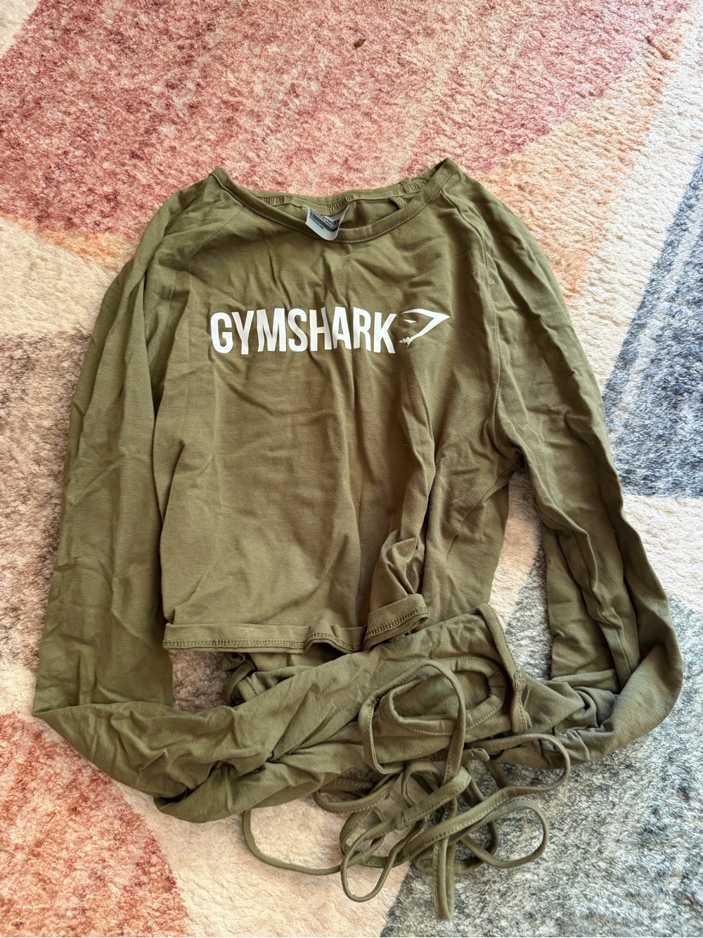 Gymshark Olive Green Long Sleeve Crop Top